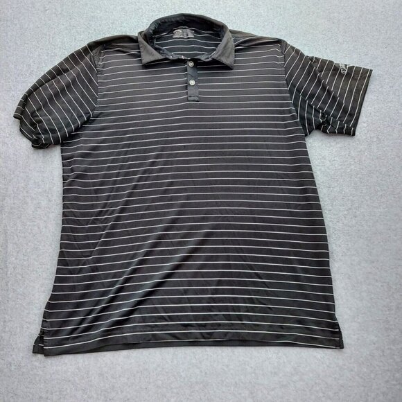 Callaway Shirt Mens X-Large Black Striped Polo Short Sleeve Golf - Picture 1 of 12